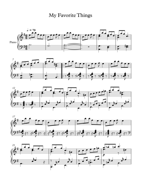 My Favorite Things Jazz Piano Ver Sheet Music