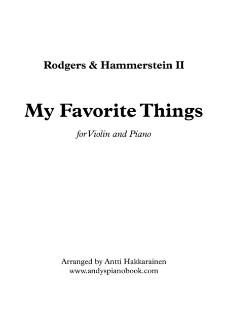 My Favorite Things Violin Piano Sheet Music