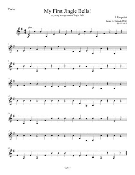 Free Sheet Music My First Jingle Bells Easy Arrangement Of J Pierpoints Piece For Beginning Children String Orchestra Violin Part Only