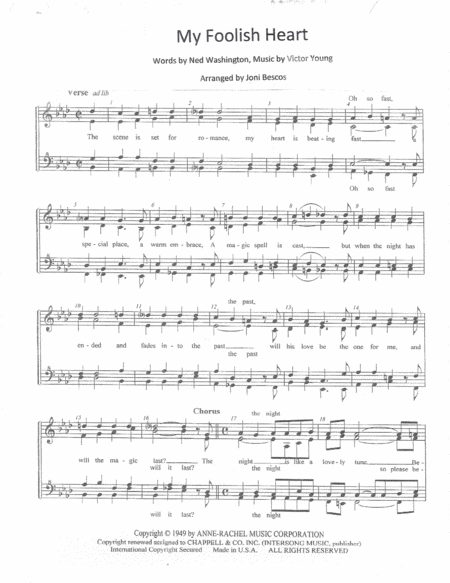 My Foolish Heart Sheet Music