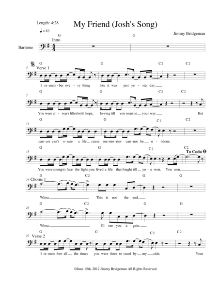 My Friend Joshs Song Sheet Music