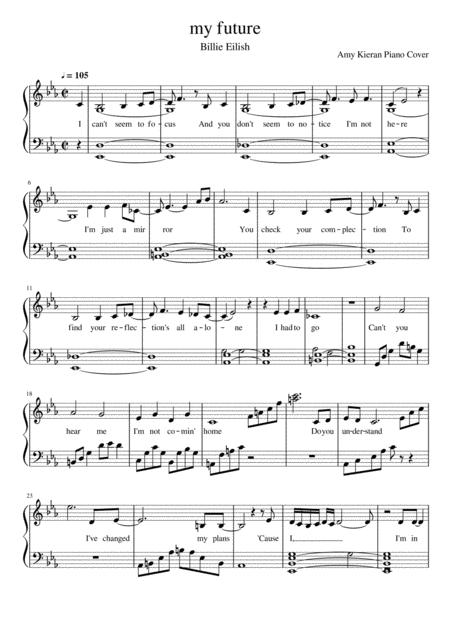 My Future Billie Eilish Piano Cover Sheet Music Sheet Music