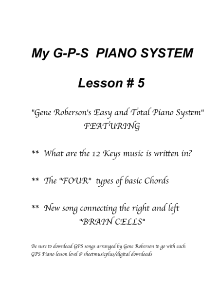 My Gp Piano System Lesson 5 Sheet Music