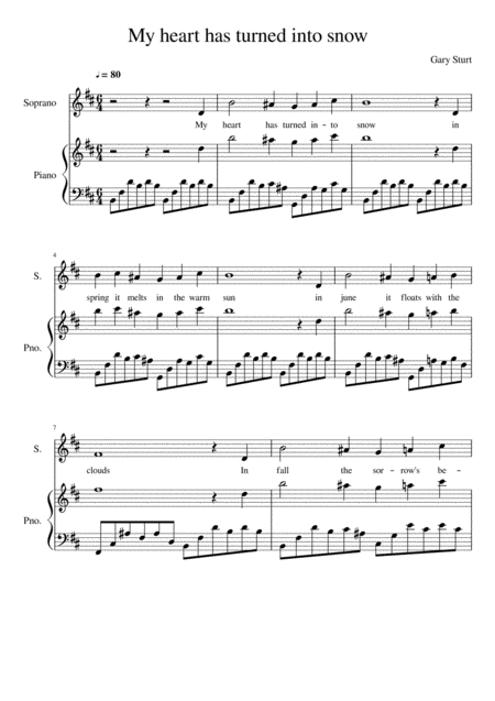 My Heart Has Turned To Snow Sheet Music