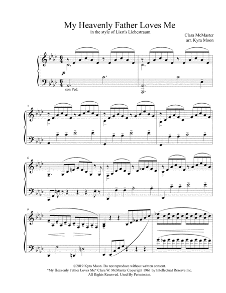 My Heavenly Father Loves Me In The Style Of Franz Liszt Sheet Music