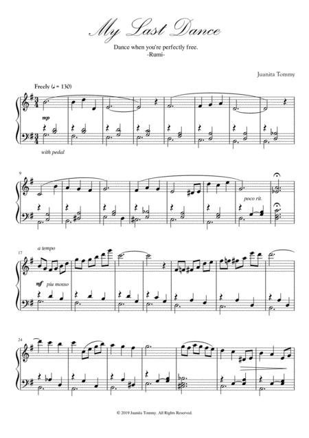 Free Sheet Music My Last Dance