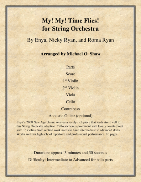 My My Time Flies For String Orchestra With Optional Acoustic Guitar Sheet Music