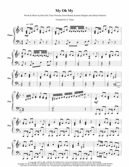 My Oh My Piano Solo Sheet Music