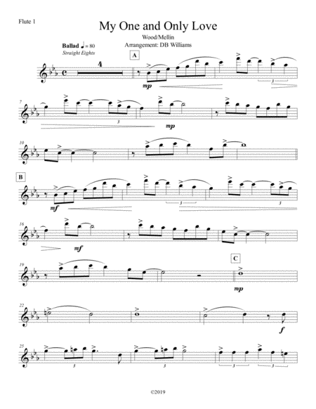 My One And Only Love Flute 1 Sheet Music