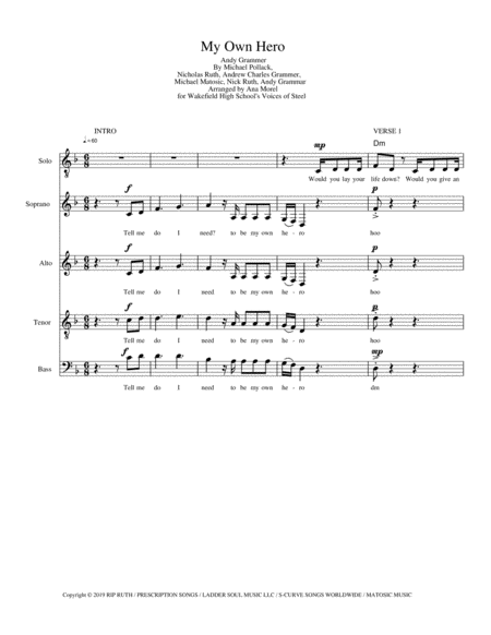 My Own Hero Sheet Music