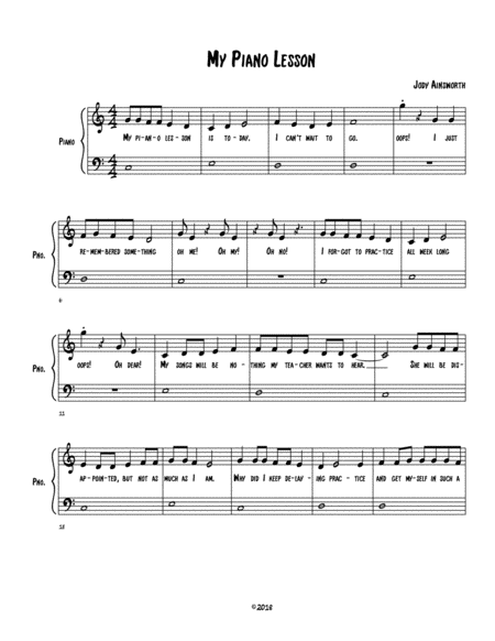 Free Sheet Music My Piano Lesson