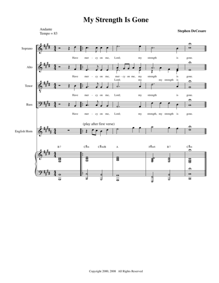 My Strength Is Gone Sheet Music