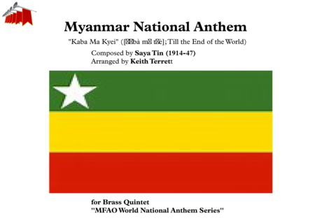 Free Sheet Music Myanmar National Anthem For Brass Quintet