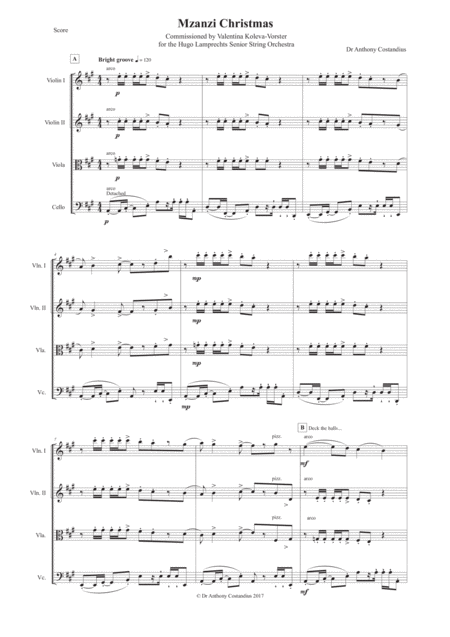 Free Sheet Music Mzanzi Christmas