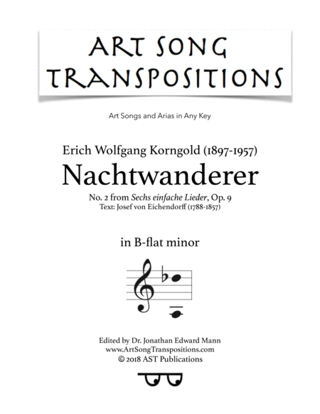 Nachtwanderer Op 9 No 2 B Flat Minor Sheet Music