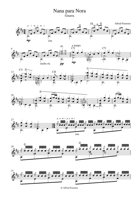 Free Sheet Music Nana Para Nora