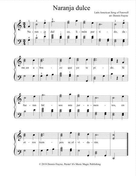 Free Sheet Music Naranja Dulce