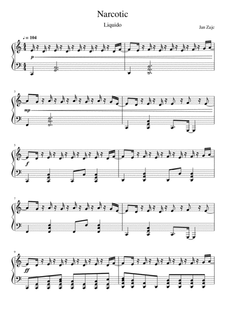 Free Sheet Music Narcotic Liquido