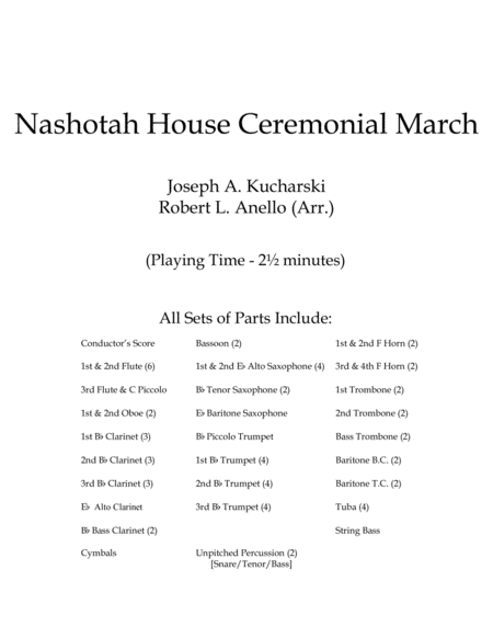 Free Sheet Music Nashotah House Ceremonial March Conductors Score