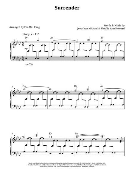 Natalie Taylor Surrender Sheet Music