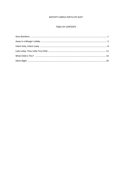 Nativity Carols For Flute Duet Sheet Music