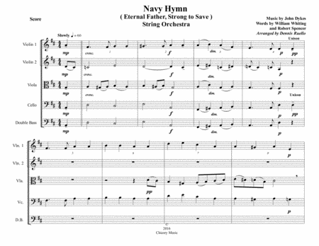 Navy Hymn Eternal Father Strong To Save String Orchestra Intermediate Sheet Music