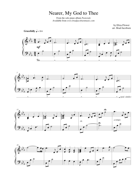 Nearer My God To Thee By Brad Jacobsen Sheet Music