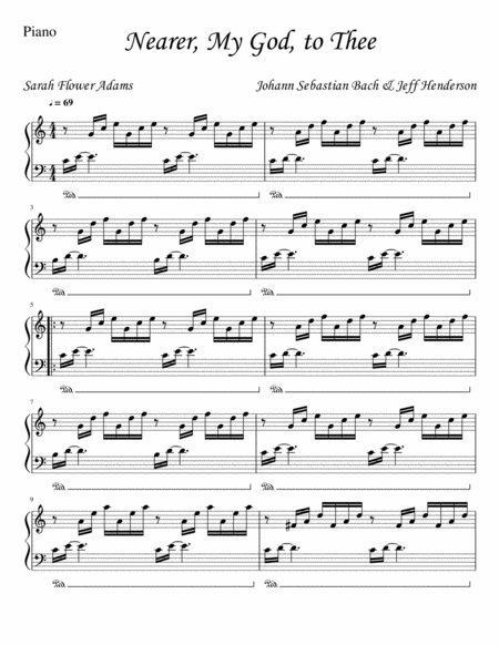 Nearer My God To Thee Piano Part Sheet Music