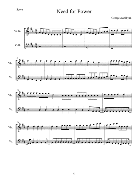 Need For Power Sheet Music