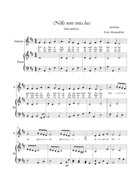 Free Sheet Music Nella Notte Tutta Luce Voice And Piano