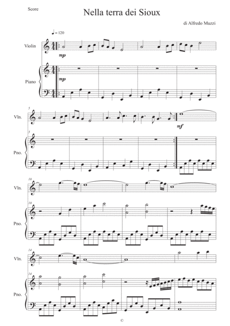 Free Sheet Music Nella Terra Dei Sioux