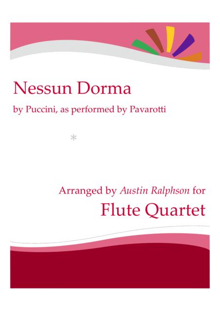 Free Sheet Music Nessun Dorma Flute Quartet