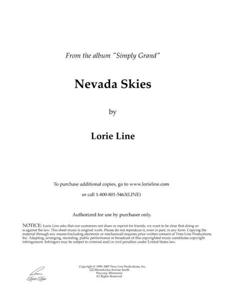 Free Sheet Music Nevada Skies