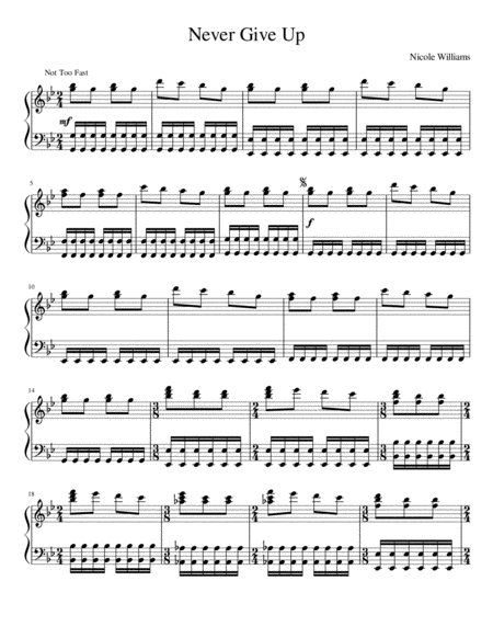 Never Give Up Sheet Music