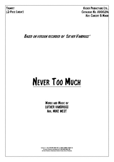 Free Sheet Music Never Too Much 2 Piece Brass Section