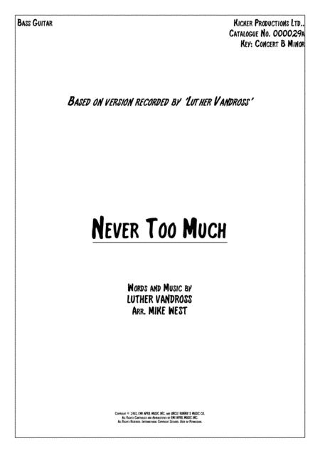 Free Sheet Music Never Too Much Bass Guitar