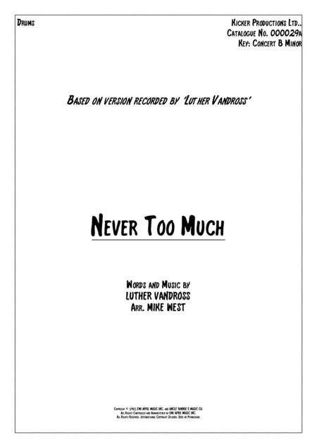 Never Too Much Drums Sheet Music