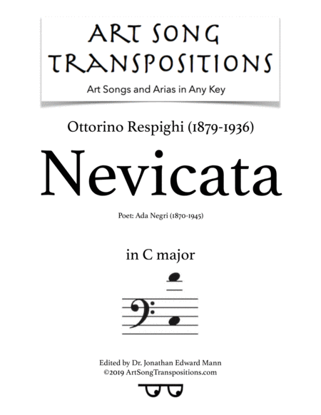 Nevicata Transposed To C Major Bass Clef Sheet Music