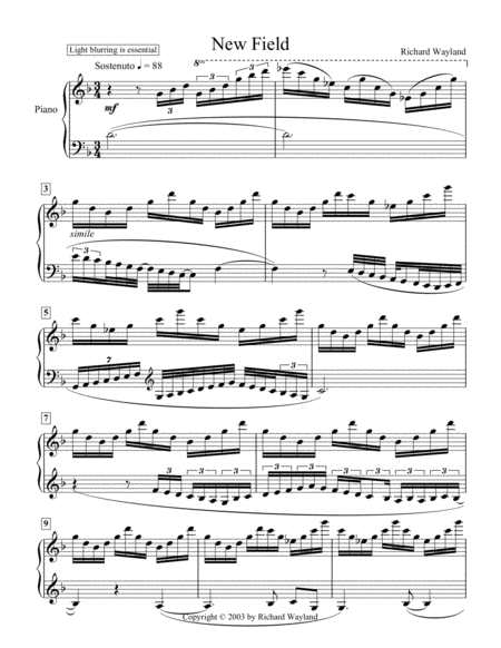 Free Sheet Music New Field