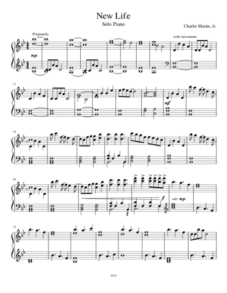 New Life Solo Piano Sheet Music