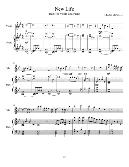 New Life Violin And Piano Sheet Music