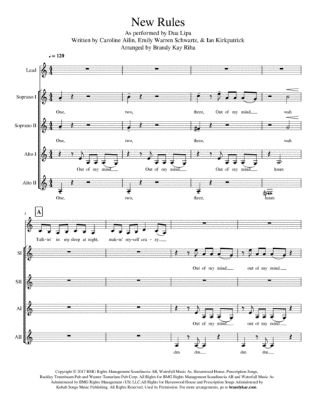 New Rules Ssaa A Cappella Sheet Music