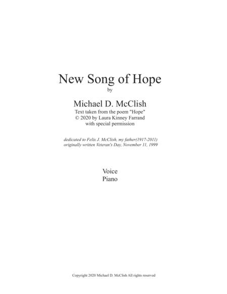 Free Sheet Music New Song Of Hope
