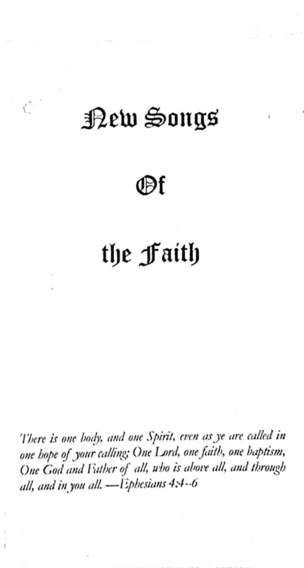 New Songs Of The Faith Sheet Music