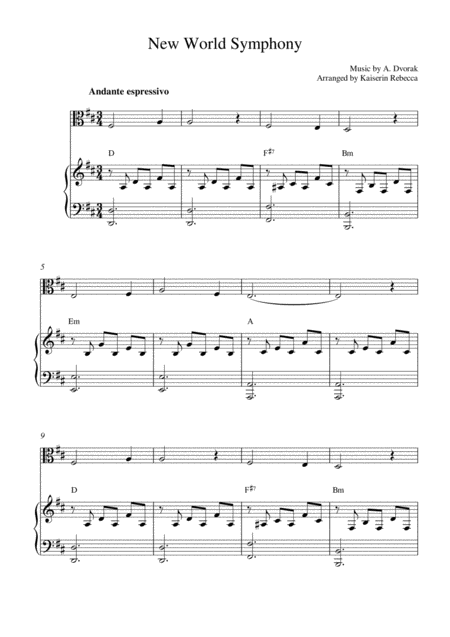 New World Symphony Sheet Music