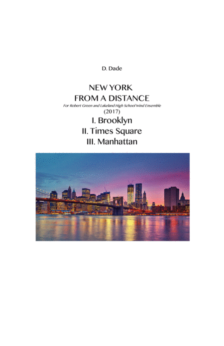 Free Sheet Music New York From A Distance