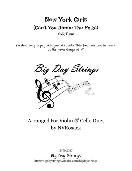 Free Sheet Music New York Girls Cant You Dance The Polka