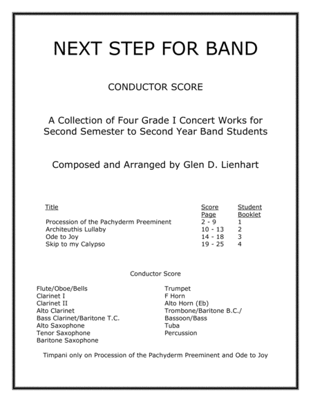 Next Step For Band Sheet Music