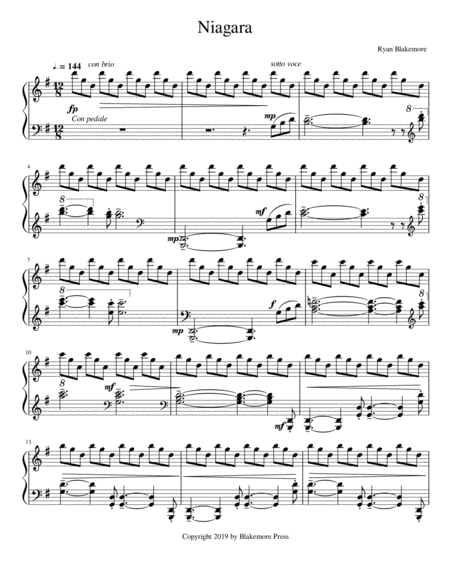 Free Sheet Music Niagara