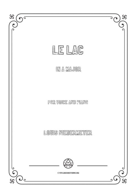 Free Sheet Music Niedermeyer Le Lac In A Major For Voice And Piano